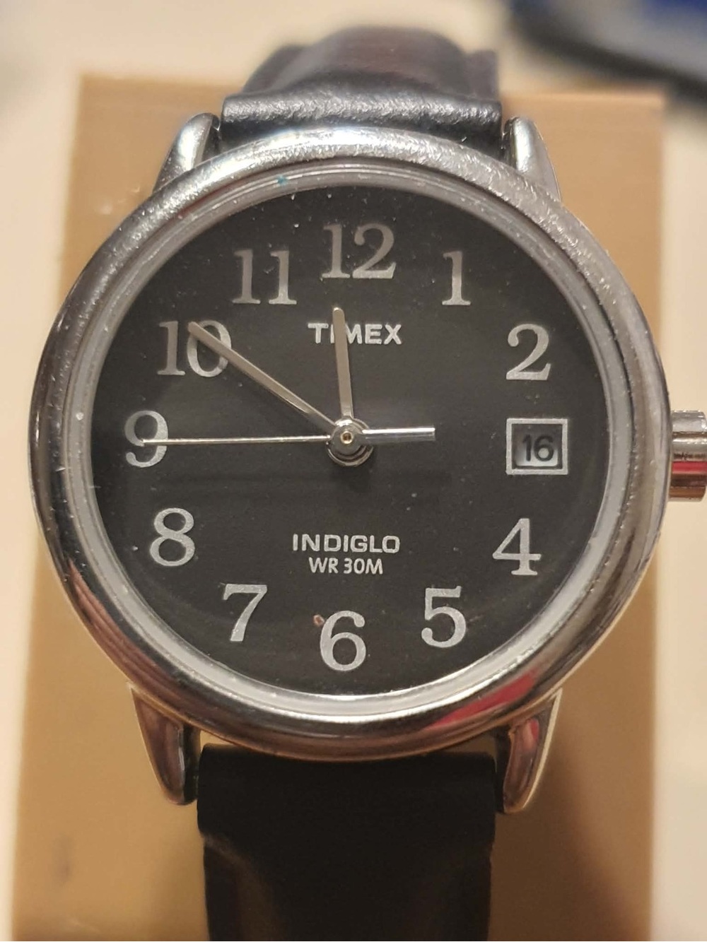 🦋10/$20🦋 Timex Easy Reader Classic Silver/Black Leather Women's Watch